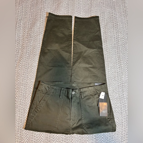 KUT from the Kloth | Ankle Straight Leg Pants in Green | Sz 12 - Picture 3 of 11
